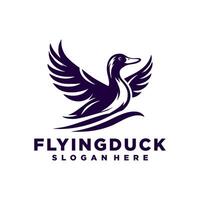 fliegend Ente Logo Design Inspiration, Fliegen Ente Symbol, Gans, Schwan Logo Vorlage vektor