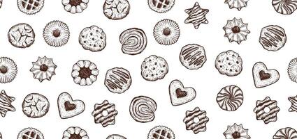 cookie set handritad illustration. vektor