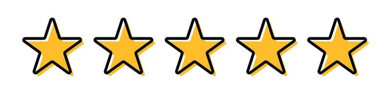 Bewertung fünf Star Symbol. Rezension. vektor