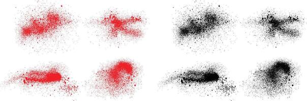 abstrakt svart och röd Färg blod borsta illustration bakgrund uppsättning vektor
