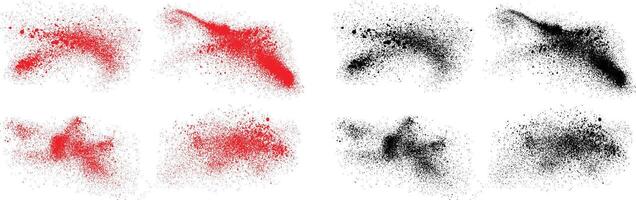 samling av grunge måla svart och röd Färg blod borsta stroke vektor