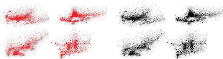 Sammlung von schwarz und rot Farbe Blutfleck Bürste Schlaganfall vektor