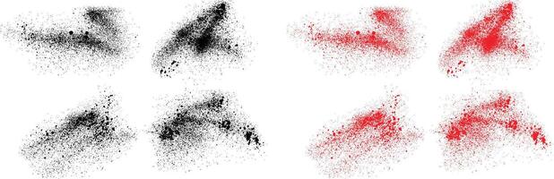 uppsättning av måla svart och röd Färg blod borsta stroke vektor