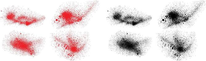 handgemalt schwarz und rot Farbe Blut Farbe Bürste Schlaganfall einstellen vektor