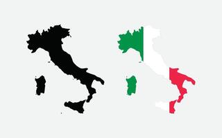 Italien Karte. Karte von Italien mit National Flagge. vektor