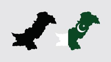 pakistan Karta. Karta av pakistan med nationell flagga. vektor