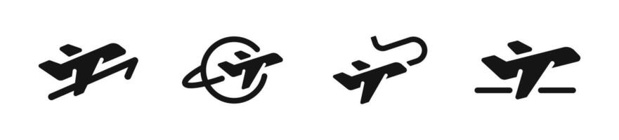Ebene. Flugzeug Symbol Satz. Flugzeug Symbole. Flug Symbol. vektor
