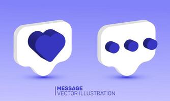 3d ikon realistisk social media meddelande ny begrepp design vektor