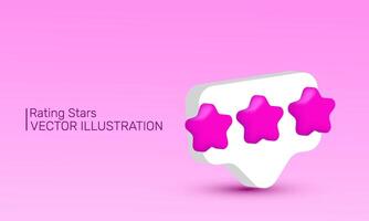 3d Symbol realistisch Rezension Bewertung Sterne Beste Ausgezeichnet Neu Konzept Design vektor