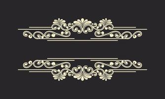 Jahrgang Barock viktorianisch Rahmen Rand Monogramm Blumen- graviert scrollen Ornament vektor
