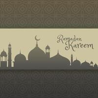 Ramadan kareem Gruß mit Moschee Silhouette vektor