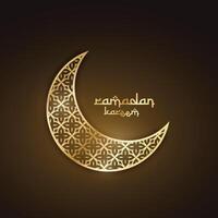 kreativ golden Mond mit abstrakt Muster Ramadan Festival Design vektor