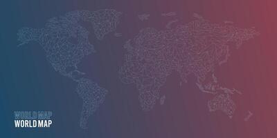 värld Karta bakgrund med blå och röd nyanser vektor