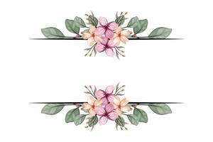 das blüht Grün Blumen- Laub Ornament Ecke Text Separator fügt hinzu elegant Rahmung Text im Einladungen, Karten vektor