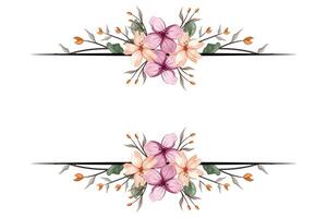 das blüht Grün Blumen- Laub Ornament Ecke Text Separator fügt hinzu elegant Rahmung Text im Einladungen, Karten vektor