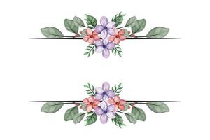 das blüht Grün Blumen- Laub Ornament Ecke Text Separator fügt hinzu elegant Rahmung Text im Einladungen, Karten vektor