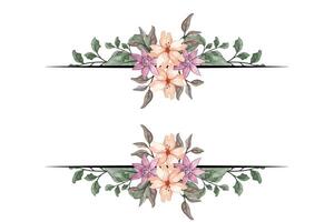 das blüht Grün Blumen- Laub Ornament Ecke Text Separator fügt hinzu elegant Rahmung Text im Einladungen, Karten vektor