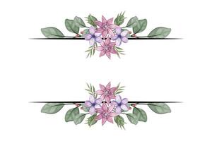 das blüht Grün Blumen- Laub Ornament Ecke Text Separator fügt hinzu elegant Rahmung Text im Einladungen, Karten vektor