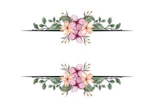 das blüht Grün Blumen- Laub Ornament Ecke Text Separator fügt hinzu elegant Rahmung Text im Einladungen, Karten vektor