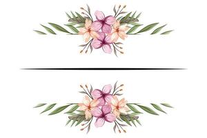 das blüht Grün Blumen- Laub Ornament Ecke Text Separator fügt hinzu elegant Rahmung Text im Einladungen, Karten vektor