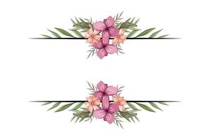 das blüht Grün Blumen- Laub Ornament Ecke Text Separator fügt hinzu elegant Rahmung Text im Einladungen, Karten vektor