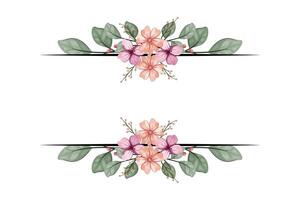 das blüht Grün Blumen- Laub Ornament Ecke Text Separator fügt hinzu elegant Rahmung Text im Einladungen, Karten vektor