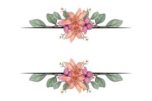 das blüht Grün Blumen- Laub Ornament Ecke Text Separator fügt hinzu elegant Rahmung Text im Einladungen, Karten vektor