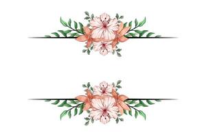 das blüht Grün Blumen- Laub Ornament Ecke Text Separator fügt hinzu elegant Rahmung Text im Einladungen, Karten vektor