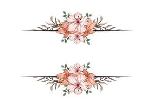 das blüht Grün Blumen- Laub Ornament Ecke Text Separator fügt hinzu elegant Rahmung Text im Einladungen, Karten vektor