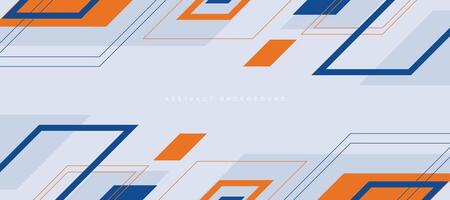 abstrakt minimalistisch Hintergrund mit Blau Orange geometrisch Platz Formen vektor