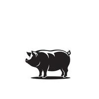 Schwein Silhouette Design auf Weiß Hintergrund. Schwein Logo, Schwein Illustration vektor