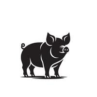 Schwein Silhouette Design auf Weiß Hintergrund. Schwein Logo, Schwein Illustration vektor