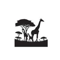 giraff silhuett design. giraff logotyp, giraff illustration. vektor