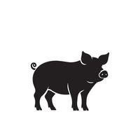 Schwein Silhouette Design auf Weiß Hintergrund. Schwein Logo, Schwein Illustration vektor