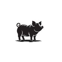 Schwein Silhouette Design auf Weiß Hintergrund. Schwein Logo, Schwein Illustration vektor