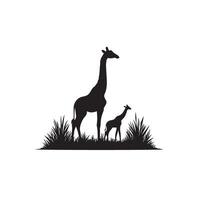 Giraffe Silhouette Design. Giraffe Logo, Giraffe Illustration. vektor