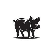 Schwein Silhouette Design auf Weiß Hintergrund. Schwein Logo, Schwein Illustration vektor