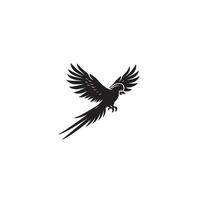 Papagei Silhouette auf Weiß Hintergrund. Vögel Silhouette. Papagei Logo, Illustration vektor