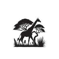 Giraffe Silhouette Design. Giraffe Logo, Giraffe Illustration. vektor