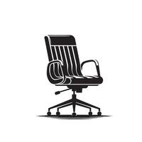 Büro Stuhl Silhouette. Schreibtisch Stuhl Logo, Stuhl Illustration auf Weiß Hintergrund vektor
