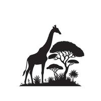 giraff silhuett design. giraff logotyp, giraff illustration. vektor