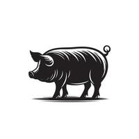 Schwein Silhouette Design auf Weiß Hintergrund. Schwein Logo, Schwein Illustration vektor