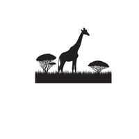 giraff silhuett design. giraff logotyp, giraff illustration. vektor