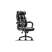 kontor stol silhuett. skrivbord stol logotyp, stol illustration på vit bakgrund vektor