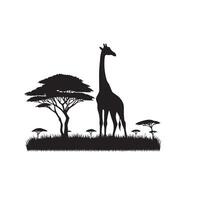 giraff silhuett design. giraff logotyp, giraff illustration. vektor