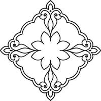 Rahmen mit Blumen- Ornament Illustration schwarz und Weiß vektor