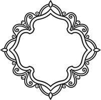 Rahmen mit Blumen- Ornament Illustration schwarz und Weiß vektor