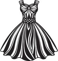 Illustration von ein Frauen Kleid schwarz und Weiß vektor