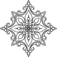 dekorativ Rahmen mit Ornament Illustration schwarz und Weiß vektor