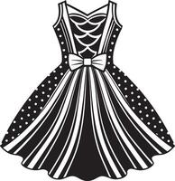 Illustration von ein Frauen Kleid schwarz und Weiß vektor